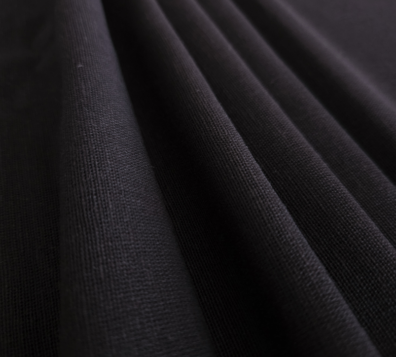 Intensity of black hemp fabric
