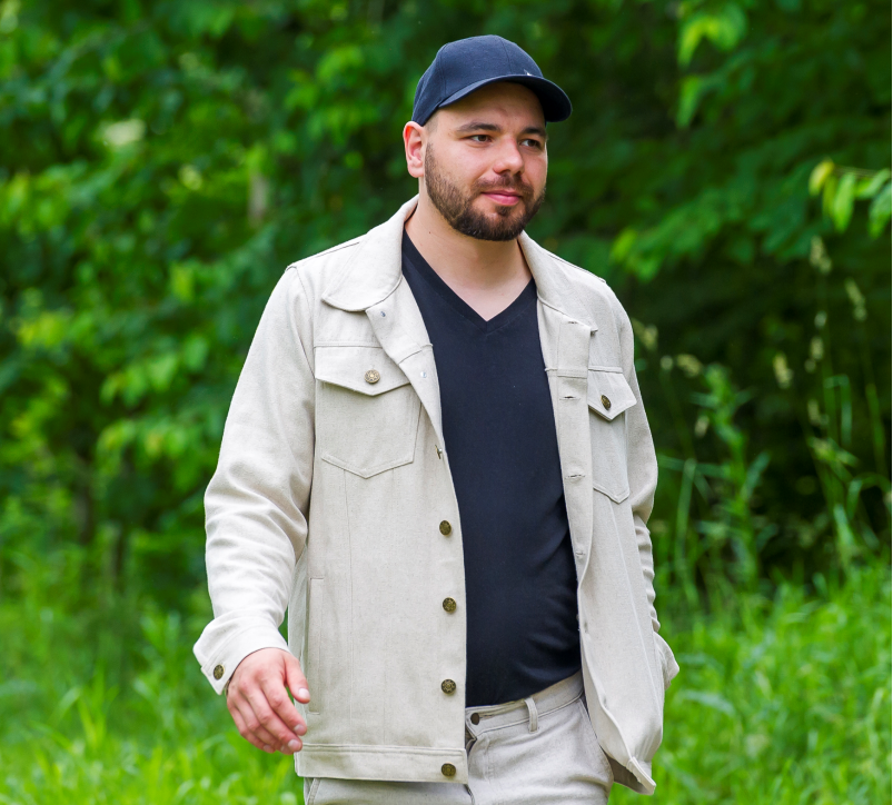 Hemp-cotton denim jacket