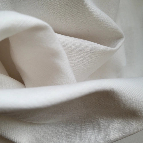WHITE cotton-hemp fabric - FLAT weave  (2 m)