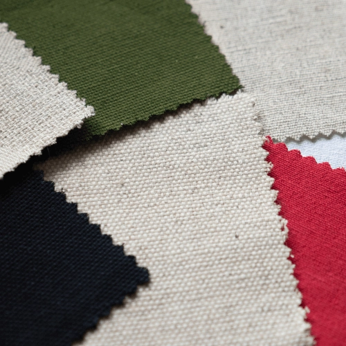 Samples of cotton and hemp fabrics