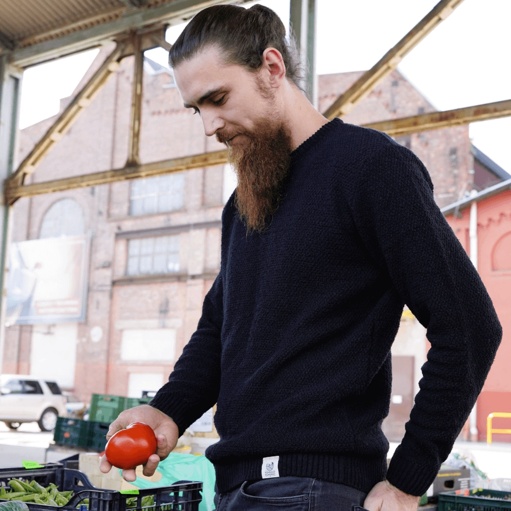 Hemp-cotton sweater - Black