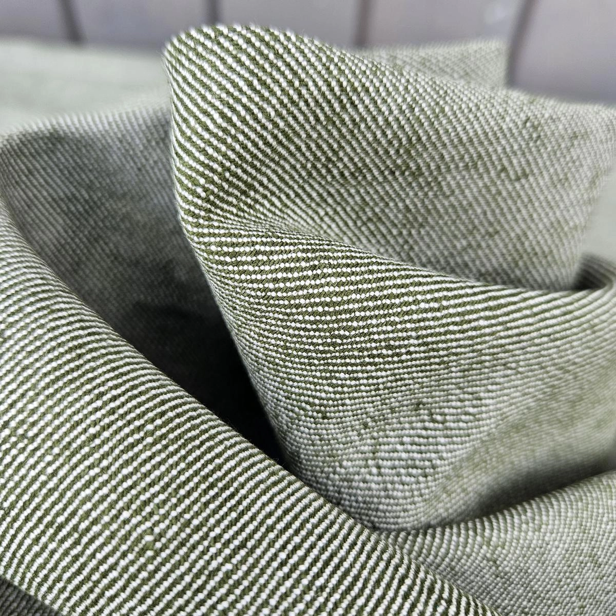 Cotton-hemp fabric OLIVE – TWILL weave (2 m)