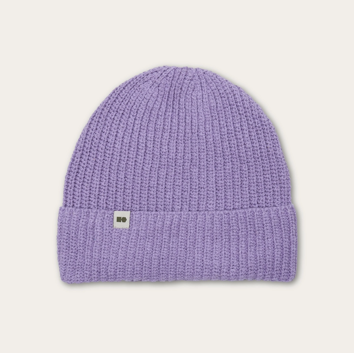 Hemp-cotton beanie with a small logo (lilac)