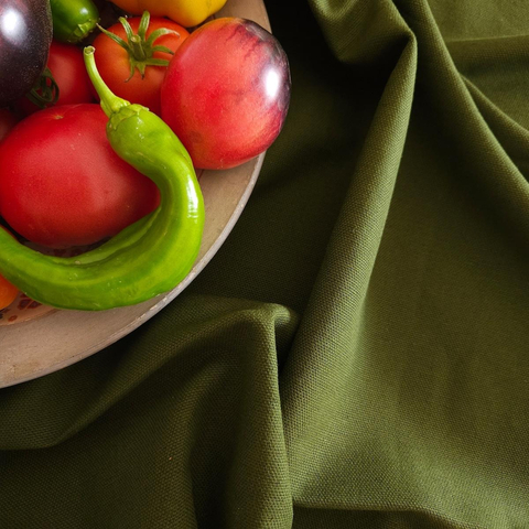 Cotton-hemp fabric GREEN – PANAMA weave (1 m)