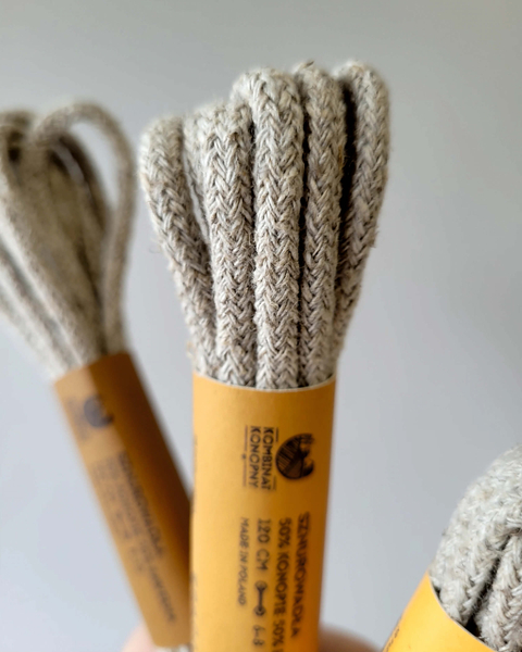Hemp-cotton shoelaces (natural)