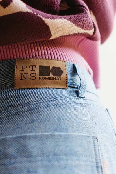 Baggy hemp denim pants