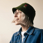 Cotton-hemp BUCKET HAT “Poppy” - (green)