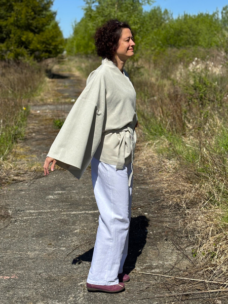 Kimono bawełniano-konopne naturalne