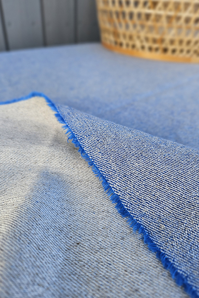 Tkanina konopno-bawełniana granatowy 50/50 - splot skośny jeans (2 m)