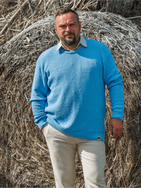 Hemp-cotton sweater - blue