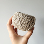 Hemp and cotton yarn, 100 g, natural color