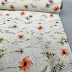 Cotton-hemp fabric PRINT “FLOWERS” – PLAIN weave (3 m)