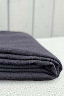 BLACK cotton-hemp fabric - FLAT weave (3 m)