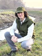 Kamizelka z kapturem - zielona z jasną nitką