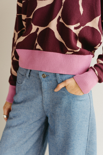 Baggy hemp denim pants