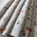Cotton-hemp fabric PRINT “FLOWERS” – PLAIN weave (2 m)