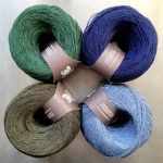 Hemp-cotton cordon (grayish blue) - 100 g