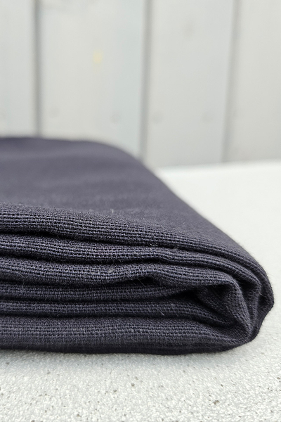 BLACK cotton-hemp fabric - FLAT weave (3 m)