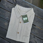 Short-sleeved cotton and hemp shirt, natural