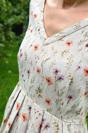 Cotton and hemp dress with floral pattern