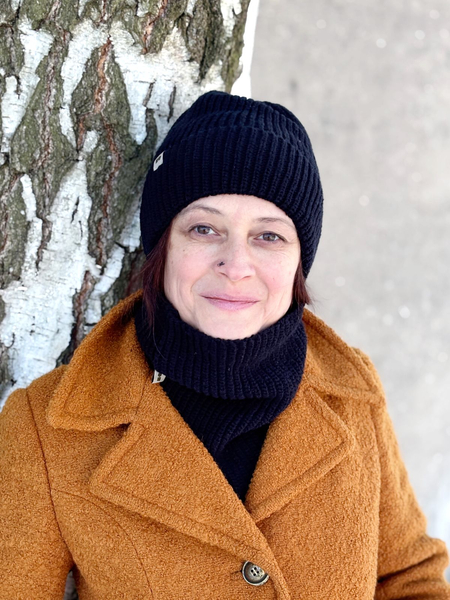 Hemp and cotton winter neck warmer - black