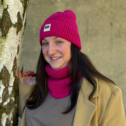 Neck warmer Polish Hemp - fuchsia