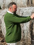 Hemp-cotton sweater - Olive