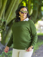 Hemp-cotton sweater - Olive