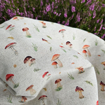 Cotton-hemp fabric PRINT “MUSHROOMS” – PLAIN weave (3 m)