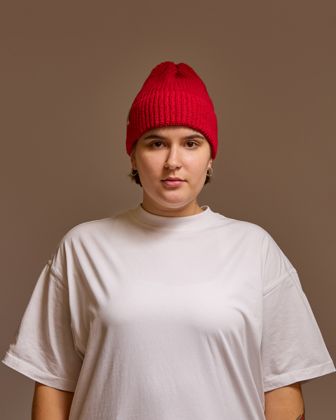 Hemp-cotton beanie (red)