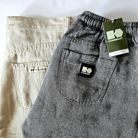 Cotton and hemp joggers, black melange