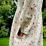Cotton and hemp dress with floral pattern