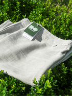 Women cotton-hemp pants with elastic waistband