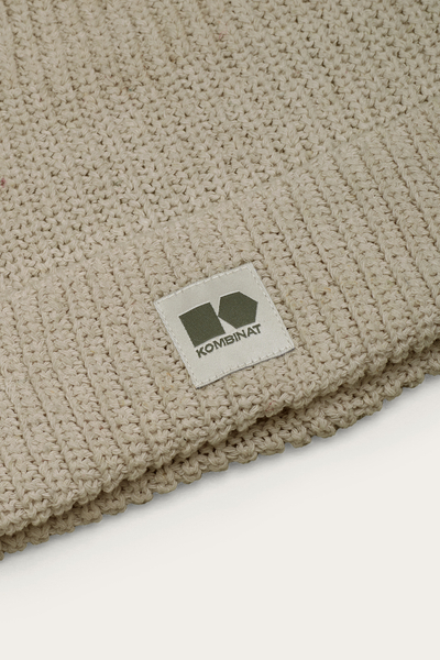 Set: hemp and cotton beanie and neck warmer - natural color