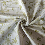 Cotton-hemp fabric PRINT “LEAVES” – PLAIN weave (1 m)