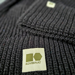 Hemp-cotton beanie with a small logo (black)