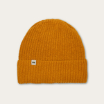 Hemp-cotton beanie with a small logo (mustard)