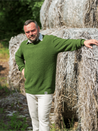 Hemp-cotton sweater - Olive