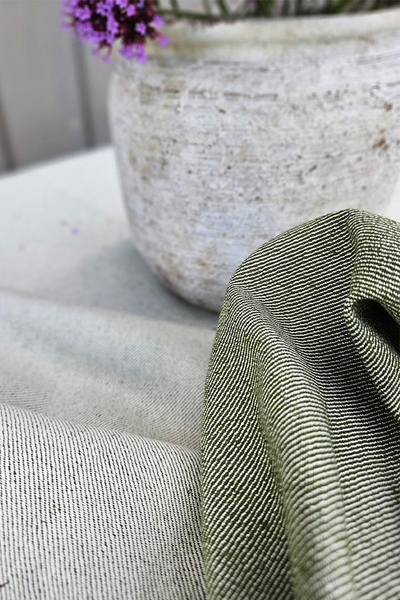 Cotton-hemp fabric OLIVE – TWILL weave (3 m)