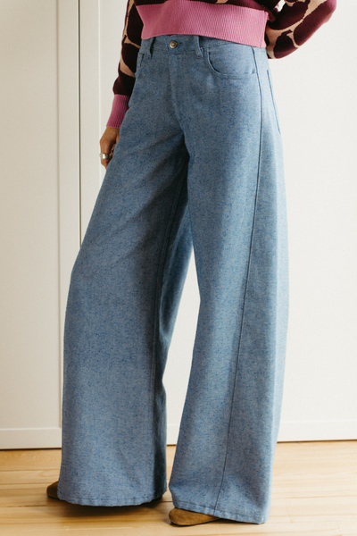 Baggy hemp denim pants