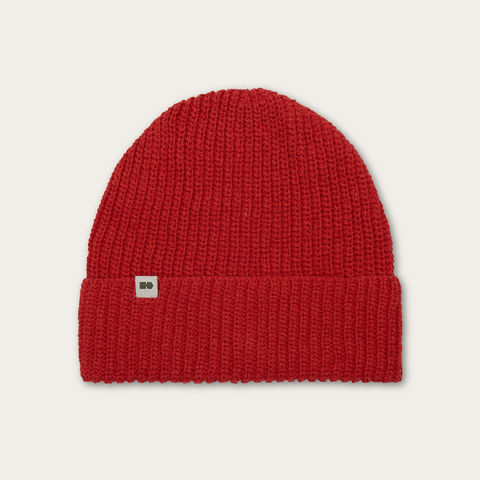 Hemp-cotton beanie with a small logo (redhead)