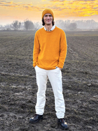 Hemp-cotton sweater - Mustard