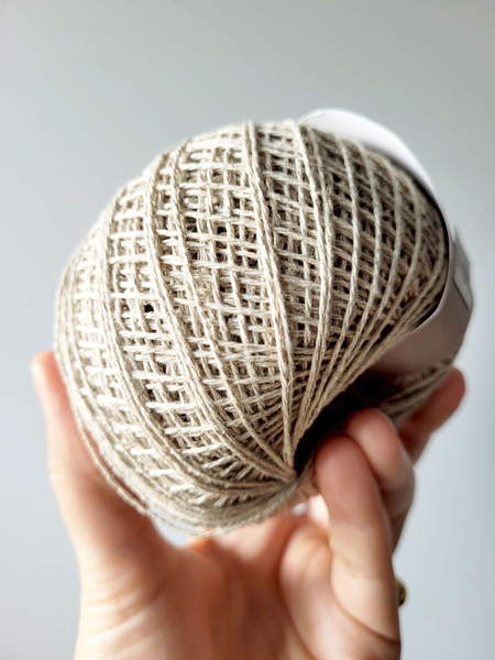 Hemp and cotton yarn, 100 g, natural color