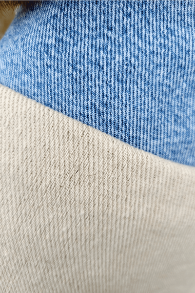 NATURAL cotton-hemp fabric - TWILL weave (1 m)