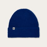 Hemp-cotton beanie with a small logo (navy blue)