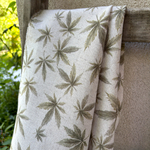 Cotton-hemp fabric PRINT “LEAVES” – PLAIN weave (1 m)