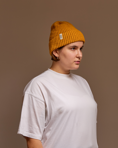 Hemp-cotton beanie (mustard)