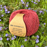 Hemp and cotton yarn, 100 g, brick color