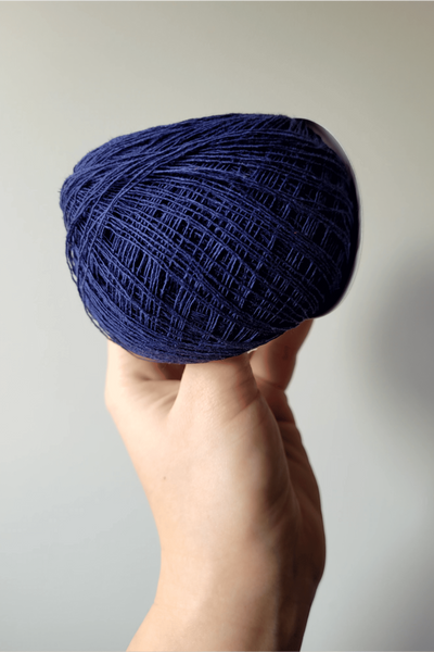 Hemp-cotton cordon (dark blue) - 50 g