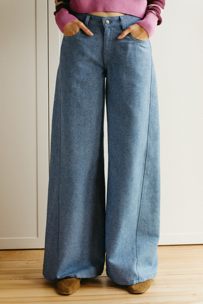 Baggy hemp denim pants